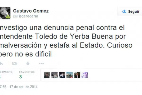 Un fiscal niega que una cuenta de Twitter sea suya