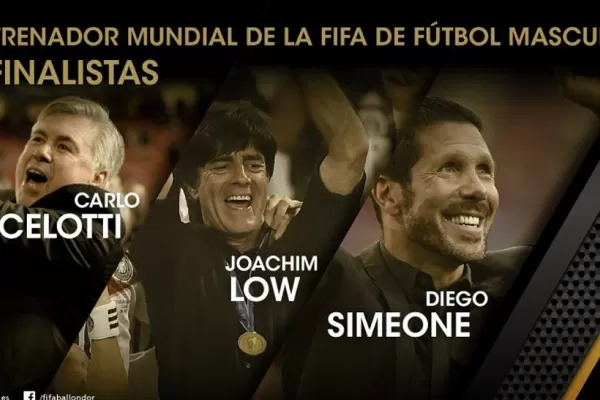 Simeone, Ancelotti y Low, candidatos al mejor entrenador del año