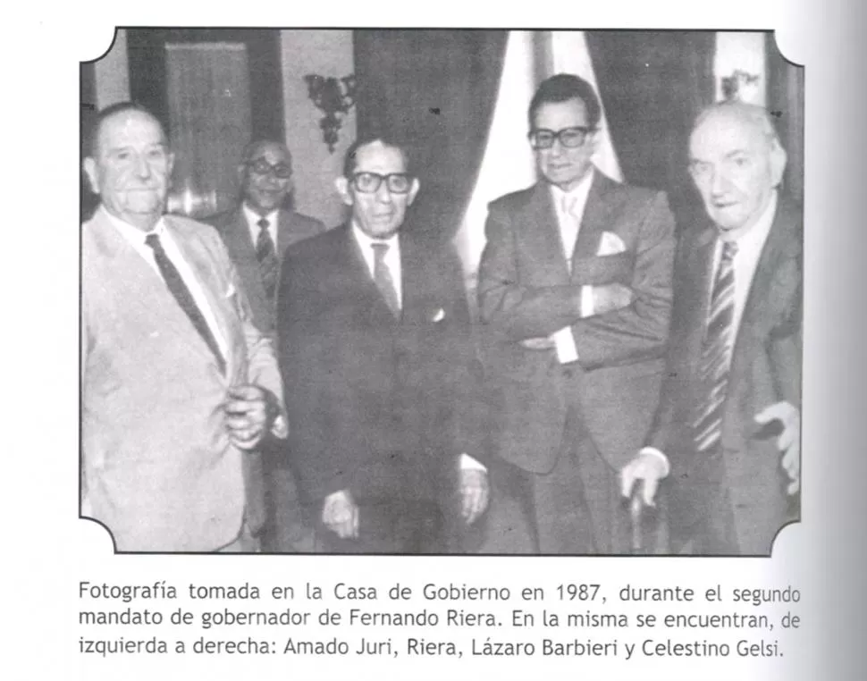 EX GOBERNADORES. En 1987 Riera recibió a Juri, Barbieri y Gelsi. FOTOS GENTILEZA DE LA FUNDACIÓN BELLA VISTA PARA LA GACETA