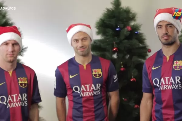 Los bloopers de Messi y Mascherano en el anuncio de Navidad de Barcelona