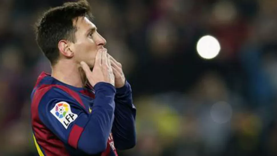 FESTEJO. Messi, tras su gol de penal. 