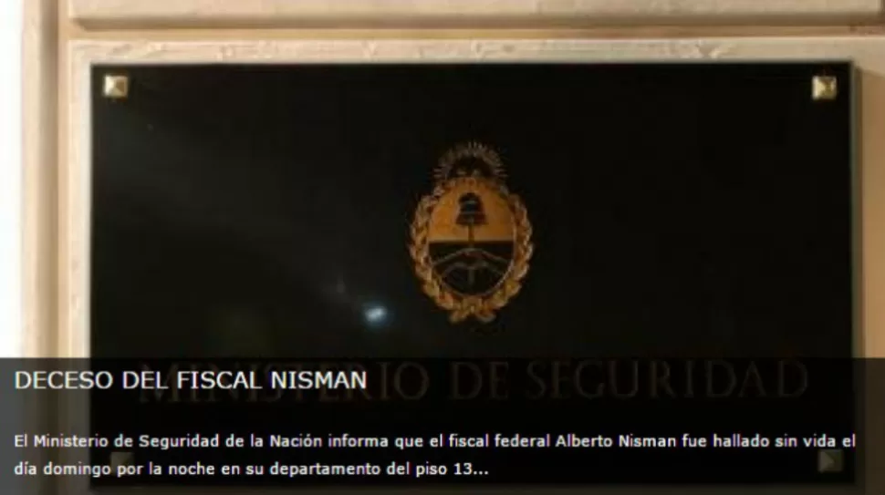 OFICIAL. A Nisman lo encontró la madre. CAPTURA DE PANTALLA