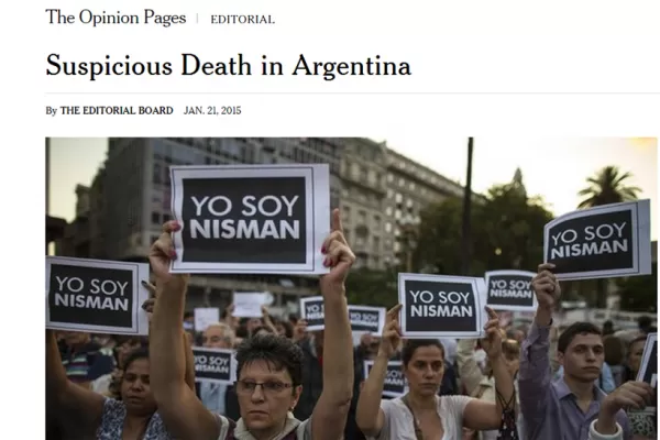 El New York Times calificó como sospechosa la muerte de Nisman y cuestionó a la Presidenta
