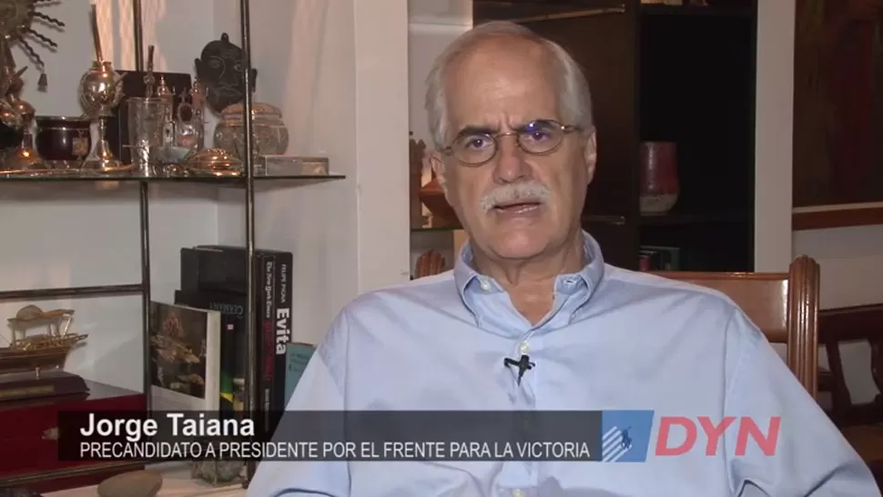 CONTENDIENTE. Jorge Taiana, precandidato por el Frente para la Victoria. CAPTURA DE VIDEO
