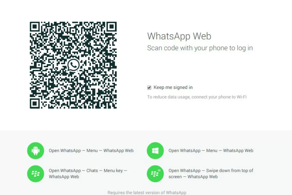 ¡NOVEDAD! Lo nuevo de WhatsApp permite a los usuarios utilizarlo desde una computadora o una tablet. CAPTURA DE PANTALLA
