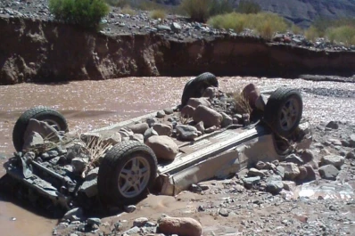Una familia tucumana sobrevivió a un alud de barro, en Tinogasta