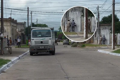 Utilizan un camión de la Municipalidad para pintar Amaya 2015