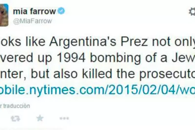 Cristina Fernández le mandará una carta a Mia Farrow para explicarle el caso Nisman
