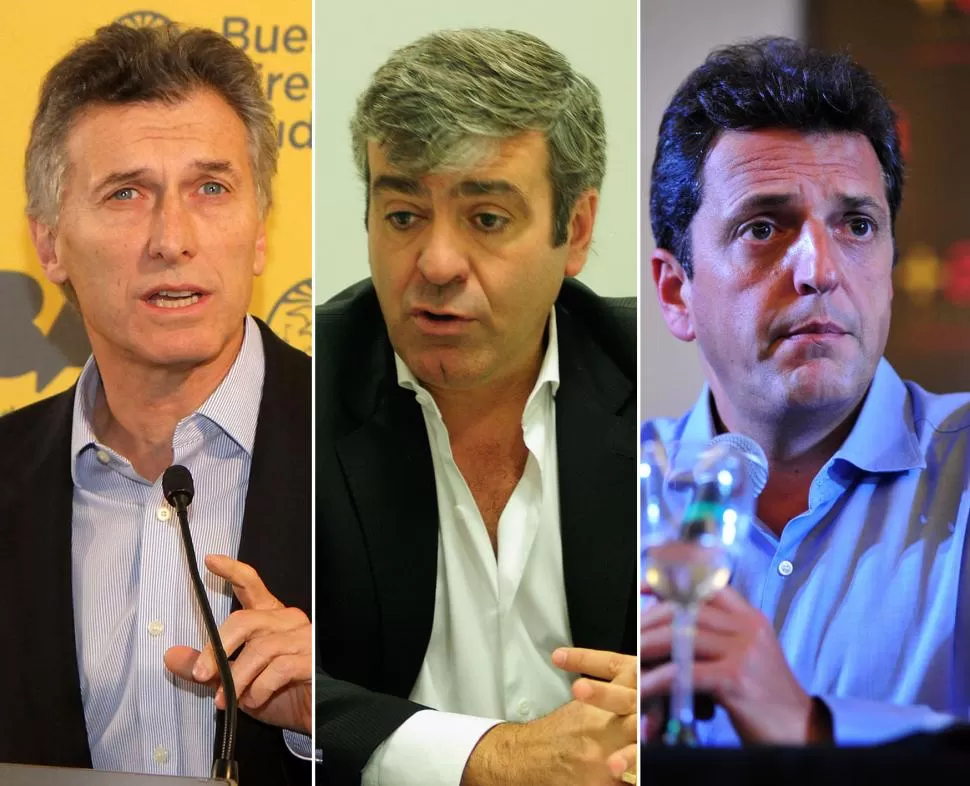 AMPLITUD. Cano (centro) propone que los presidenciables de la UCR compitan con Macri y Massa (derecha). 