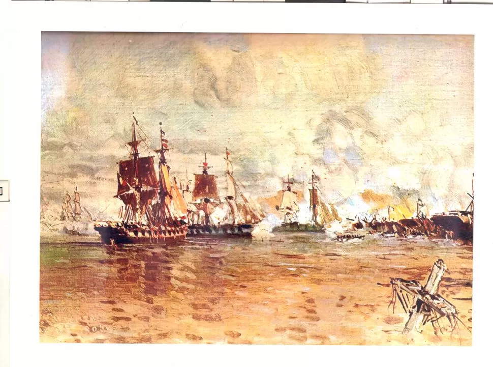 LA VUELTA DE OBLIGADO. O’Donnell estuvo presente en la famosa acción naval de 1845, y asistió allí a su tío herido, el general Lucio Norberto Mansilla. 