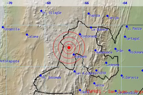 Jujuy tembló con un fuerte sismo de 6,2 grados
