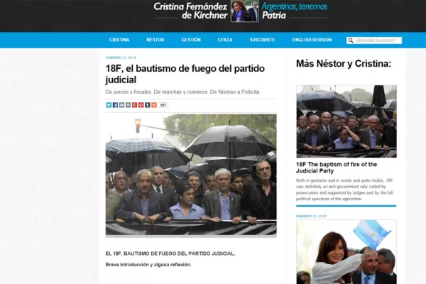 Cristina tildó a la marcha y a los jueces de opositores