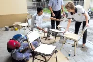 A reparar lo que las lluvias o los vándalos destruyeron