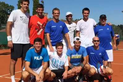 Del Potro entrenó con el equipo de Copa Davis