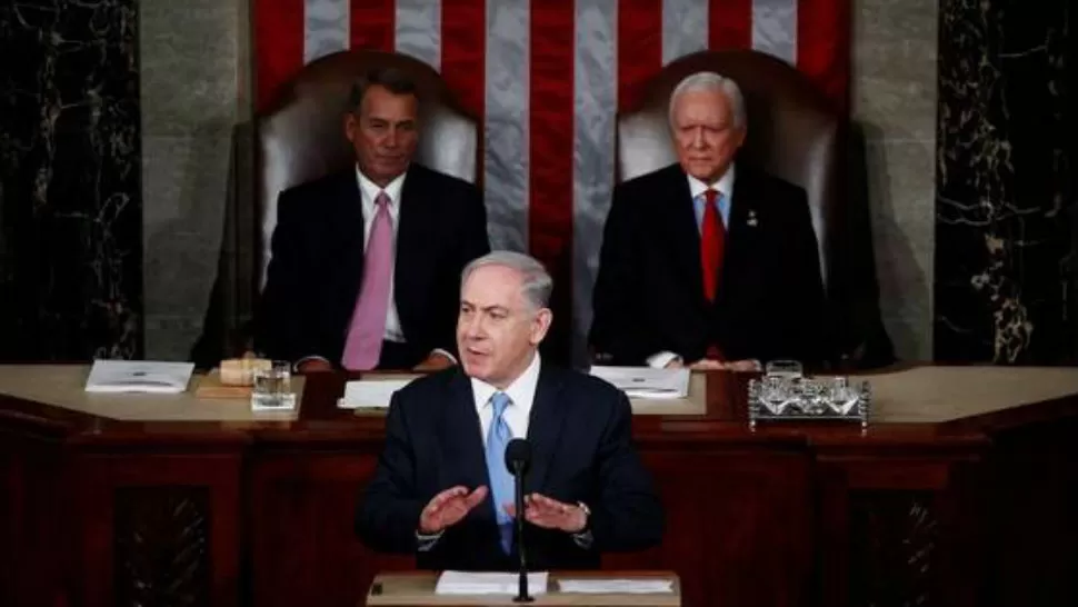 FUERTES PALABRAS. El premier de Israel, Benjamin Netanyahu, habla ante el Congreso de EE.UU.