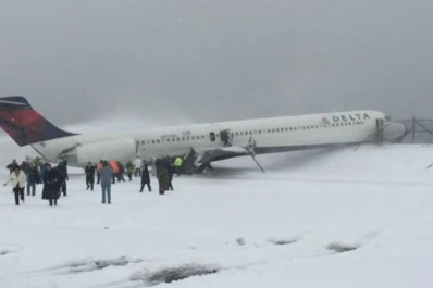 Se despistó un avión en Nueva York