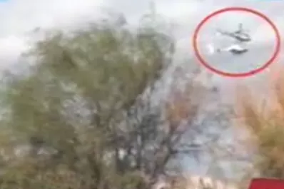 Mirá el video del choque de helicóptero en La Rioja