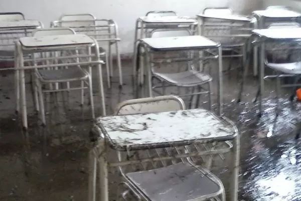 La tormenta de anoche destruyó la escuela de La Sala, en San Javier