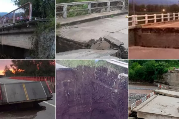 El mapa con los 10 puentes colapsados en Tucumán