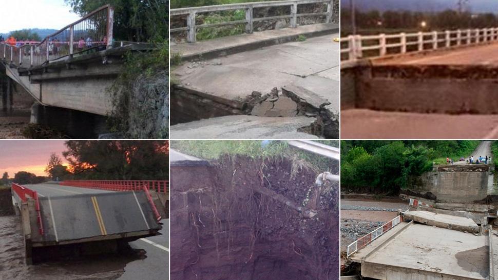 El mapa con los 10 puentes colapsados en Tucumán
