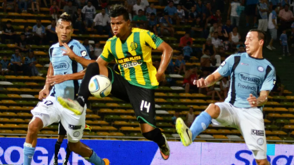 CON LO JUSTO. Aldosivi le ganó 1 a 0 a Belgrano de Córdoba, en el estadio Mario Kempes, en La Docta. TELAM
