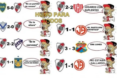 En Boca celebran con afiches el mal momento de River en la Copa