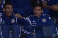 La emoción de Tevez al ganar pollo gratis en un partido de NBA