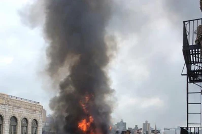 Incendio y derrumbe en Manhattan