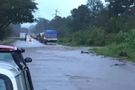 La lluvia interrumpió el tránsito sobre la ruta 341