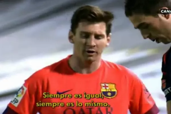 La TV española mostró los insultos de Messi al árbitro