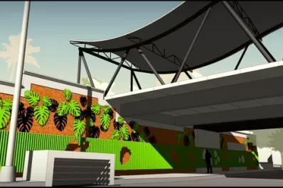 El paisaje está cambiando bajo el viejo puente del tren