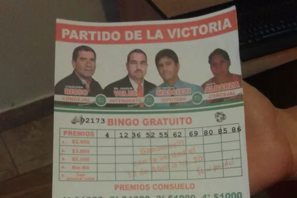 En Orán atraen a los votantes con bingos y premios “gordos”