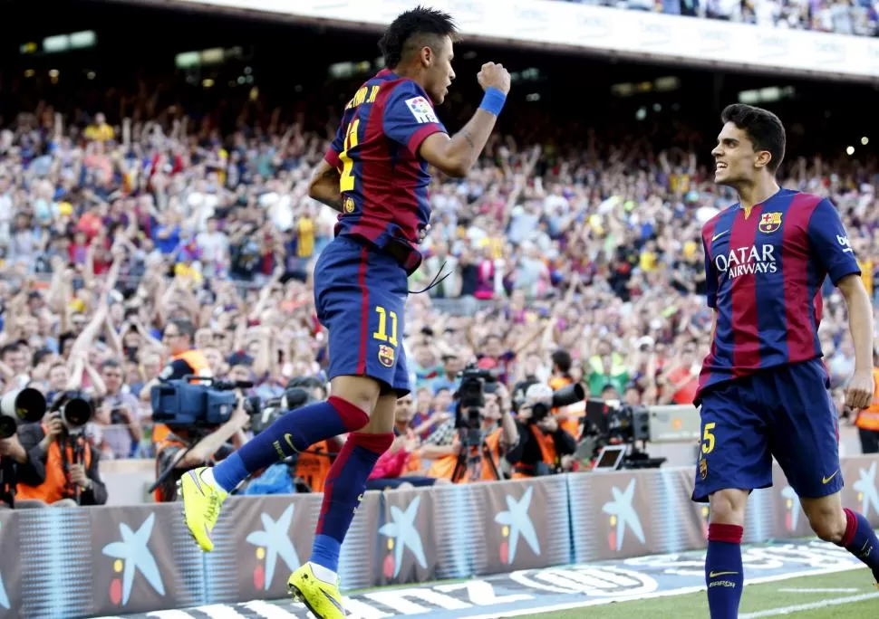 OTRO. Neymar anotó el primero. El “tridente” con Messi y Suárez suma 112 goles. reuters