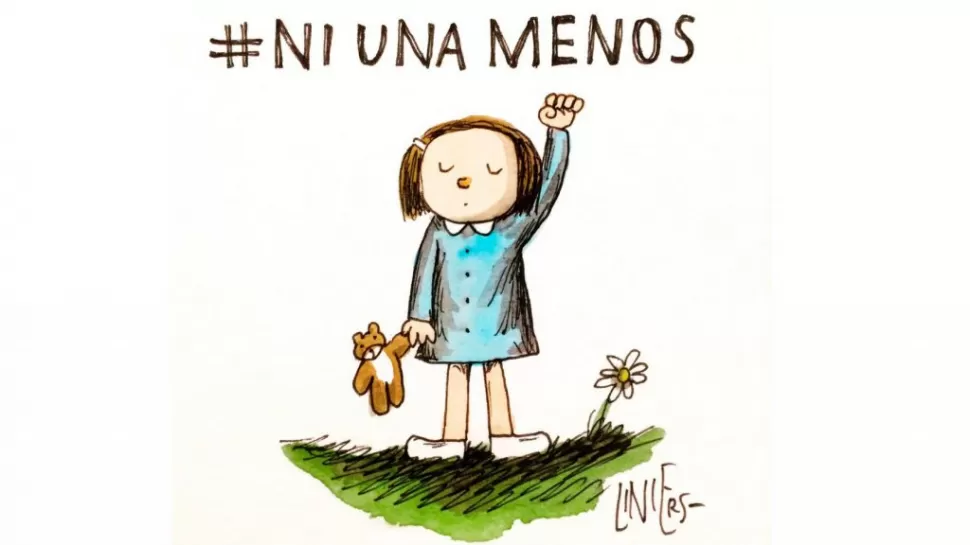 #NiUnaMenos. Es una de las consignas de la convocatoria contra la violencia de género. FOTO TOMADA DE TWITTER @PORLINIERS