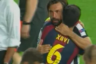 Entre lágrimas: así se despiden Pirlo y Xavi