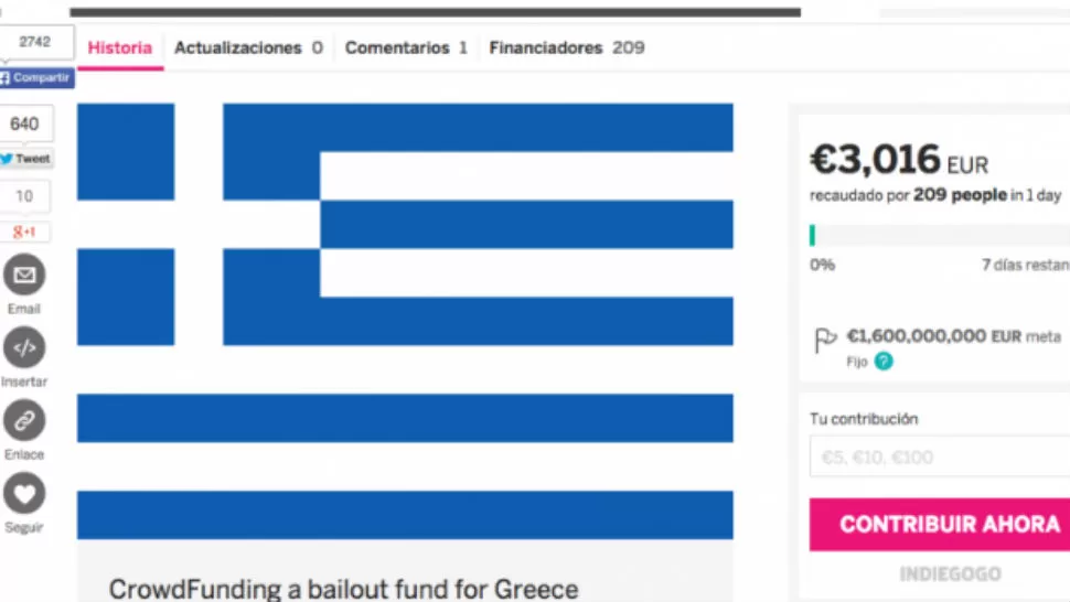 Organizan una colecta on-line para pagar la deuda de Grecia