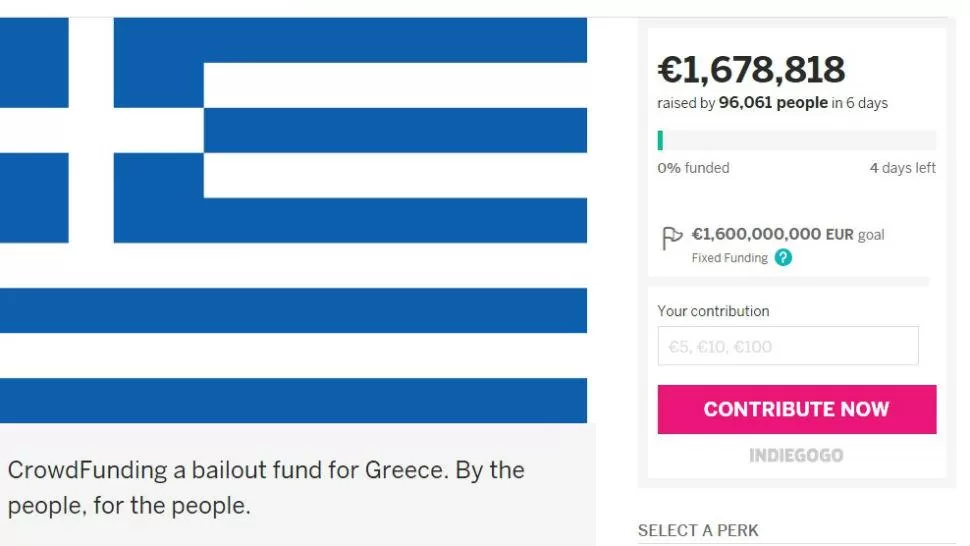 La colecta on-line para pagar la deuda de Grecia ya sobrepasó el millón de euros