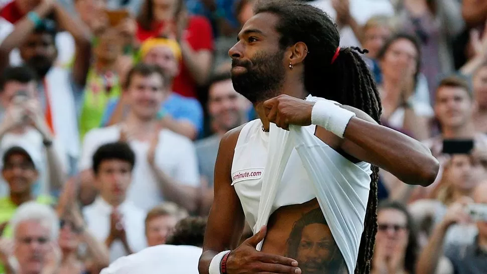 ADMIRADOR DE BOB MARLEY. Dustin Brown lleva en su cuerpo tauado el rostro del ícono de la música.
FOTO DE REUTERS
