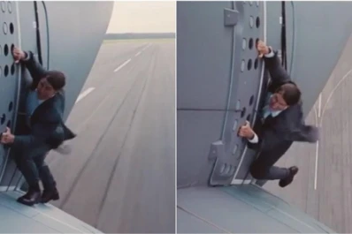 Tom Cruise se cuelga de un avión en pleno despegue
