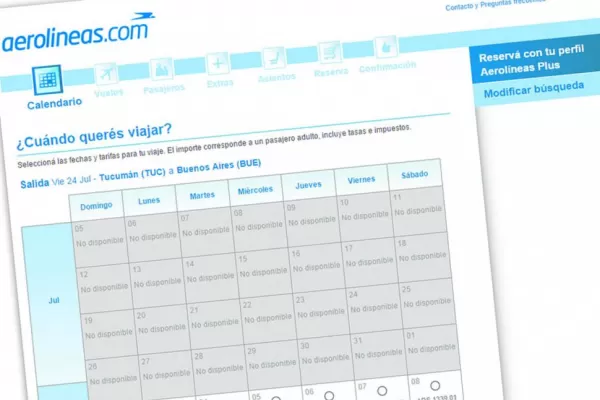 Aerolíneas no venderá más pasajes hasta el 3 de agosto