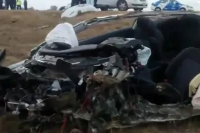 Así quedó el auto de Barisone luego del accidente