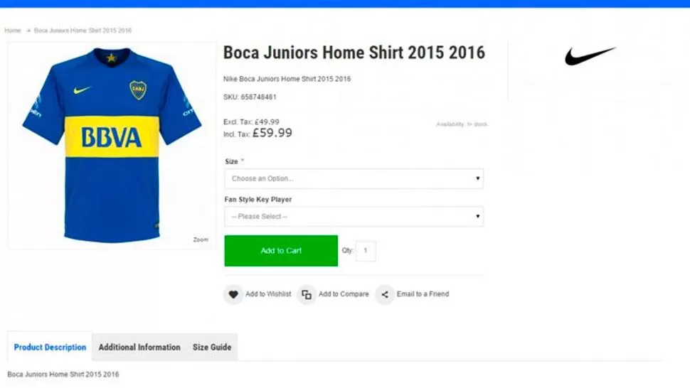 La nueva camiseta de Boca ya salió a la venta... en Europa