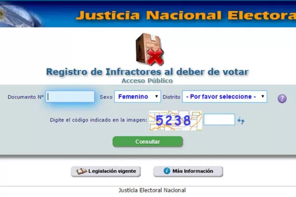 Habilitaron un registro de infractores que no votaron en elecciones pasadas
