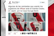 Los jugadores de River usaron camisetas con sus nombres en japonés