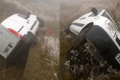 Una furgoneta desbarrancó en El Infiernillo