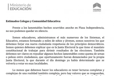 El PE aconseja a los docentes respetar el resultado electoral