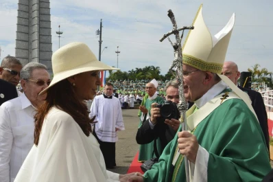 Cristina asistió a la misa del Papa Francisco