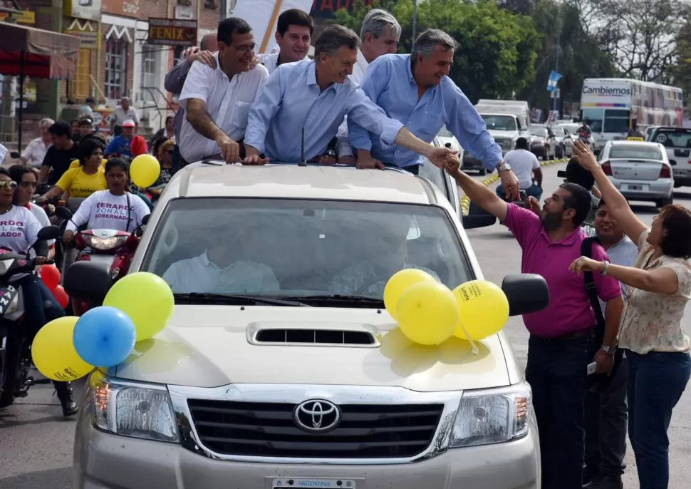 PENSANDO EN OCTUBRE. Macri encabeza una caravana en Jujuy. Competirá, entre otros, con Scioli y Massa.  dyn