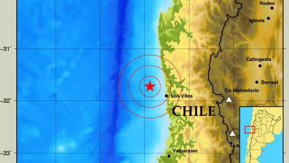SACUDÓN. El temblor en Tucumán fue breve pero de mediana intensidad. IMAGEN TOMADA DE INPRES.GOV.AR
