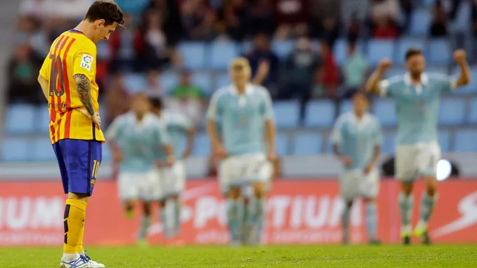 NO PUDO SER. Messi no pudo marcar y Barcelona perdió con Celta. (REUTERS)